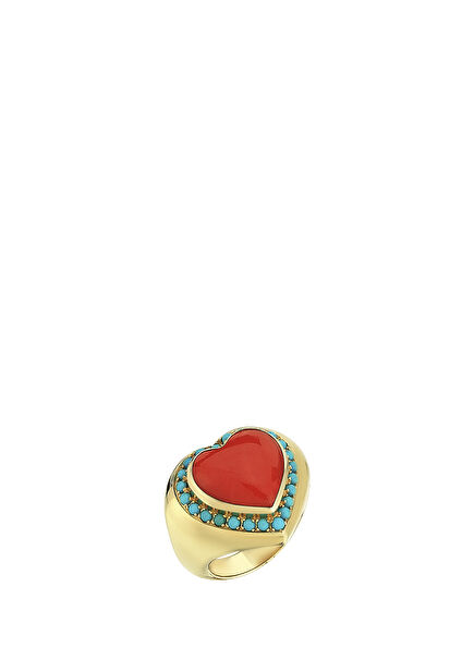 Hearts Diamonds Women's Gold Ring